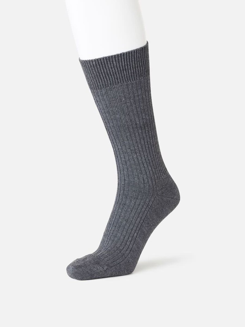 2x2 Ribbed Crew Socks L