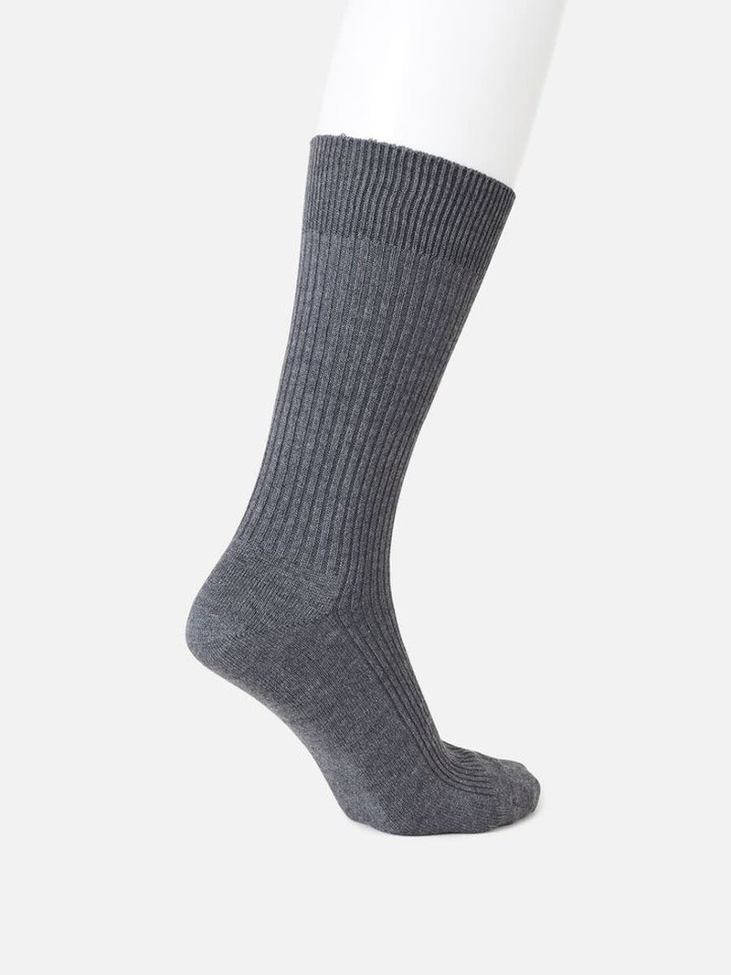 2x2 Ribbed Crew Socks L