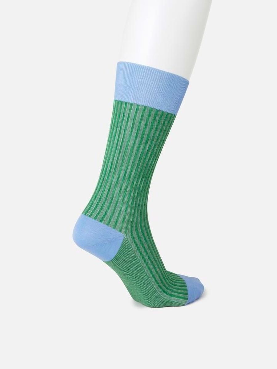 Calcetines jacquard hasta la rodilla de rayas verticales L