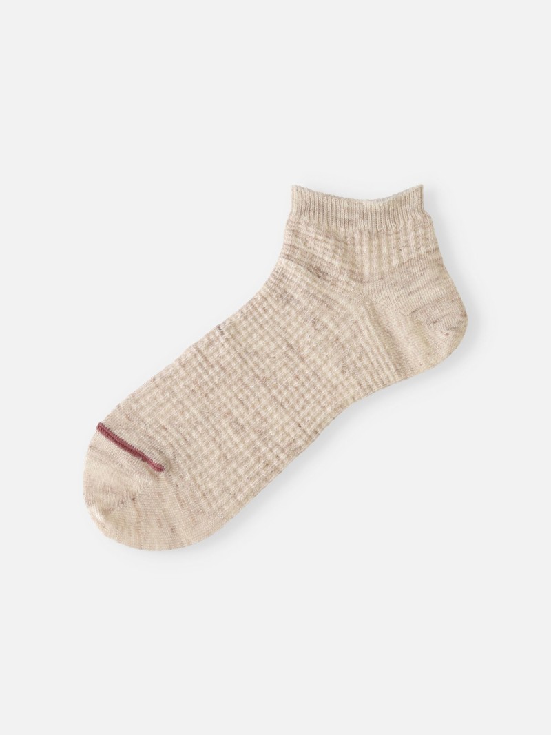 Linen Waffle Trainer Socks