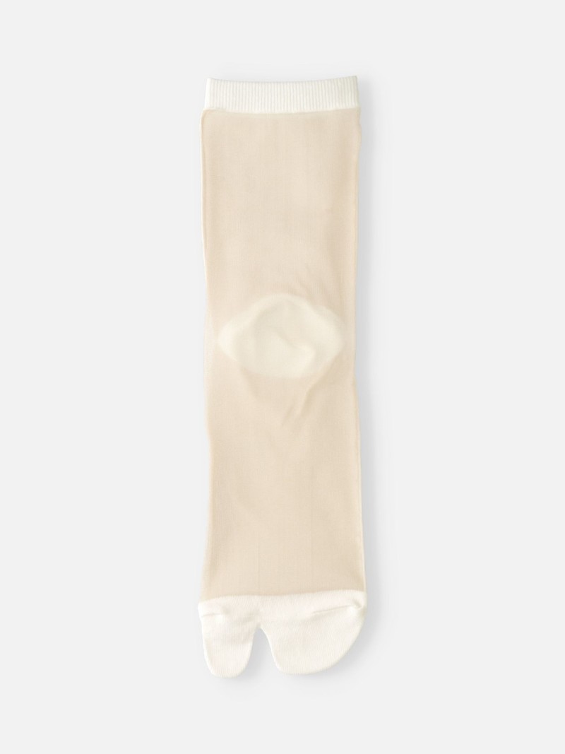 Sheer Bicolour Tabi Low Crew Socks