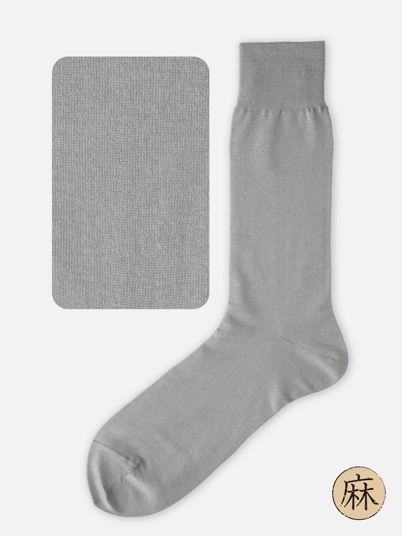 Cotton/Linen Plain Mid-Calf Socks M