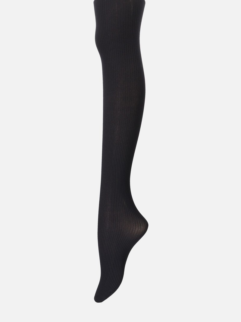 Sock Snob Semi Opaque Ribbed Designer Tights One size 8-14 uk, 36-42 eur  Black