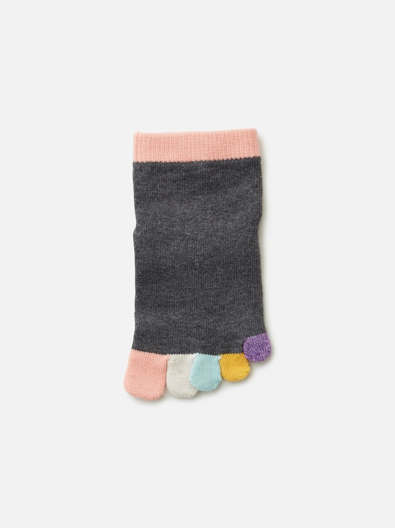 Kid's Citrus Stripe Toe Socks, Kids Toe Socks: Foot Traffic