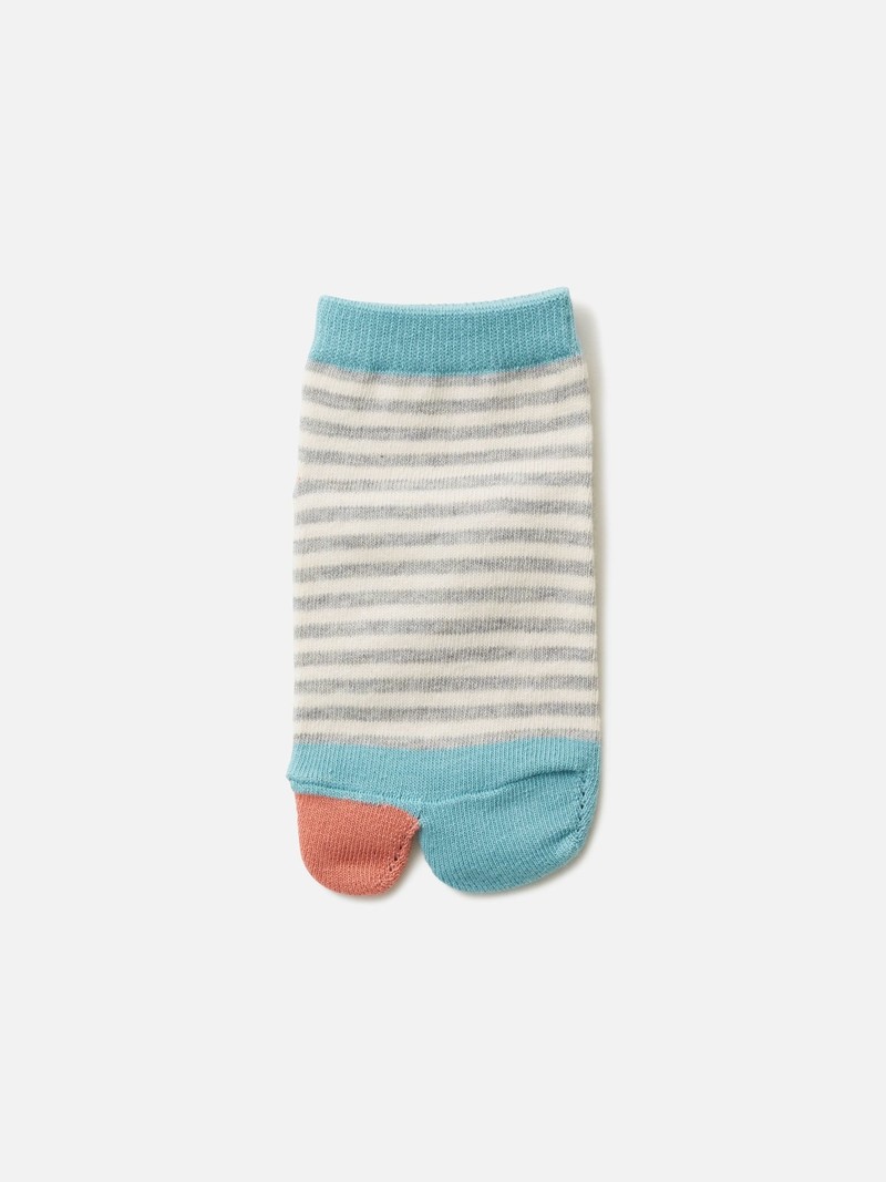 Gestreifte Tabi-Socken für Kinder, 13-15 cm