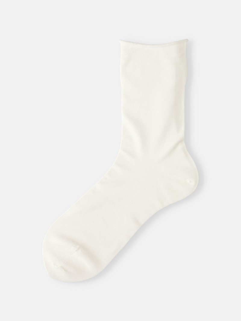 Hochwertige, einfarbige Rolltop-Socken aus Seide mit niedrigem Crew-Schnitt
