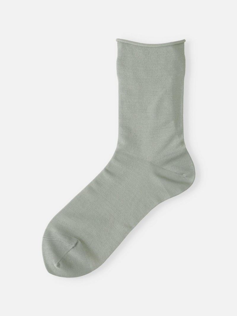 Premium Silk Plain Soft Top Low Crew Socks