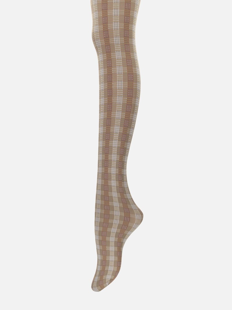 Twist Patterned Cotton Tights 230D M - TABIO FRANCE