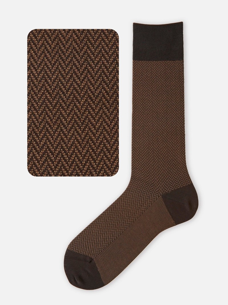 Calcetines finos hasta la rodilla de chevron JQ220 M