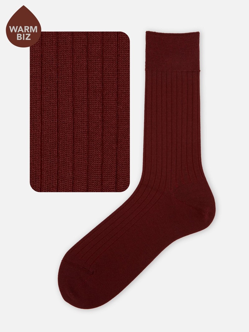 Merino Wool 6x2 Ribbed Socks L