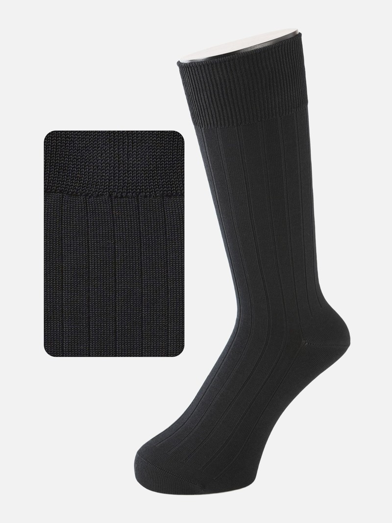 Men Ribbed Mid-Calf Length Socks