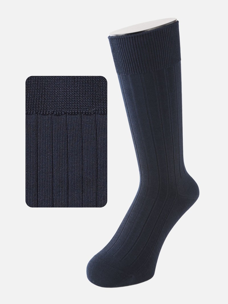 9x2 Ribbed Mid Calf Socks M