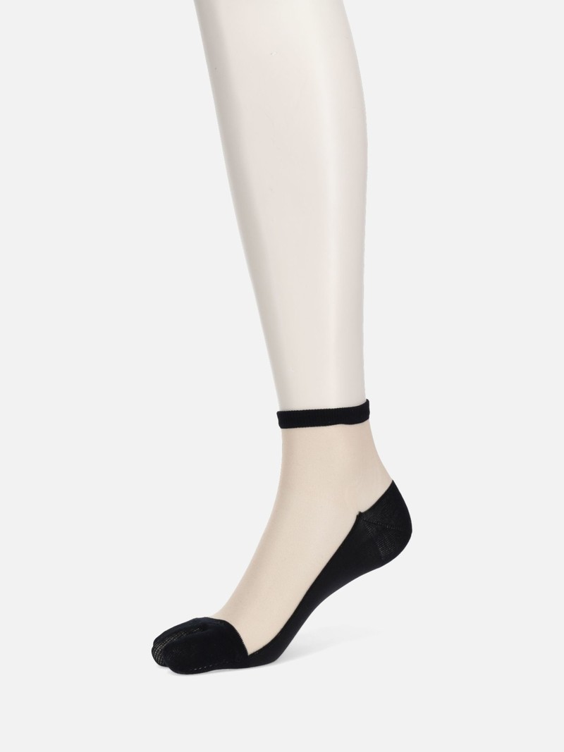 Front Tulle Ankle Tabi Socks