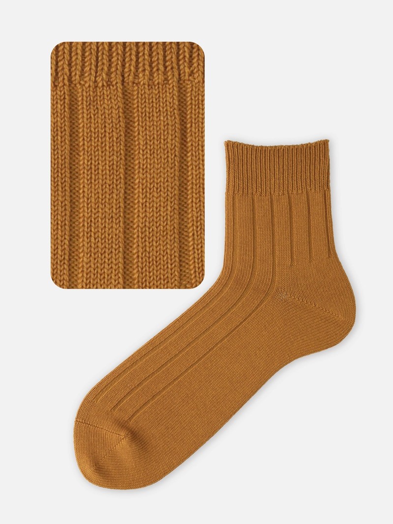 Wide Ribbed Short Socks L