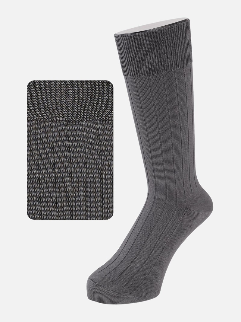 9x2 Ribbed Mid Calf Socks L