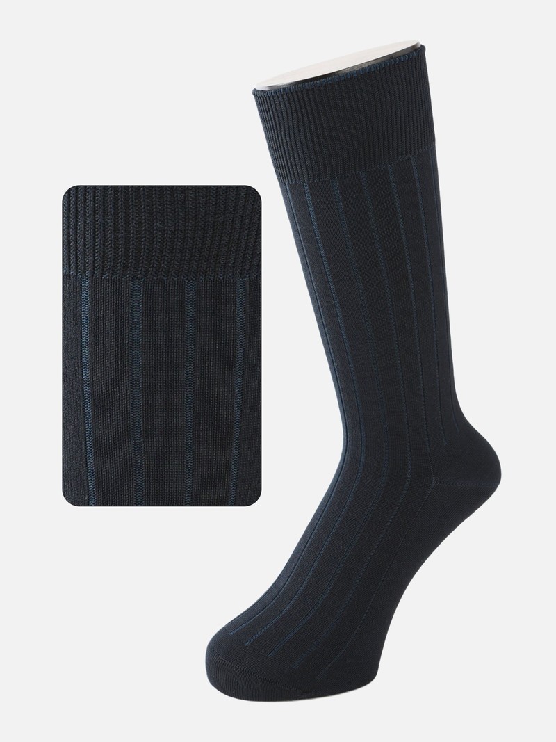 9x2 Ribbed Mid Calf Socks L