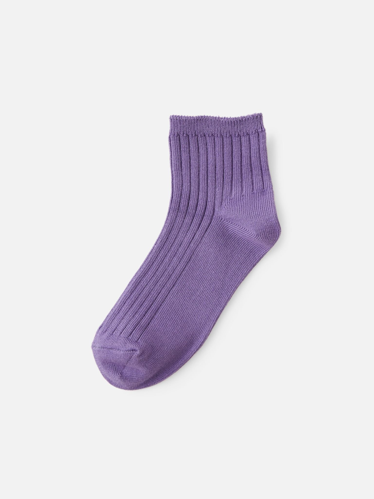 Calcetín liso de algodón canalé Niños 19-21cm