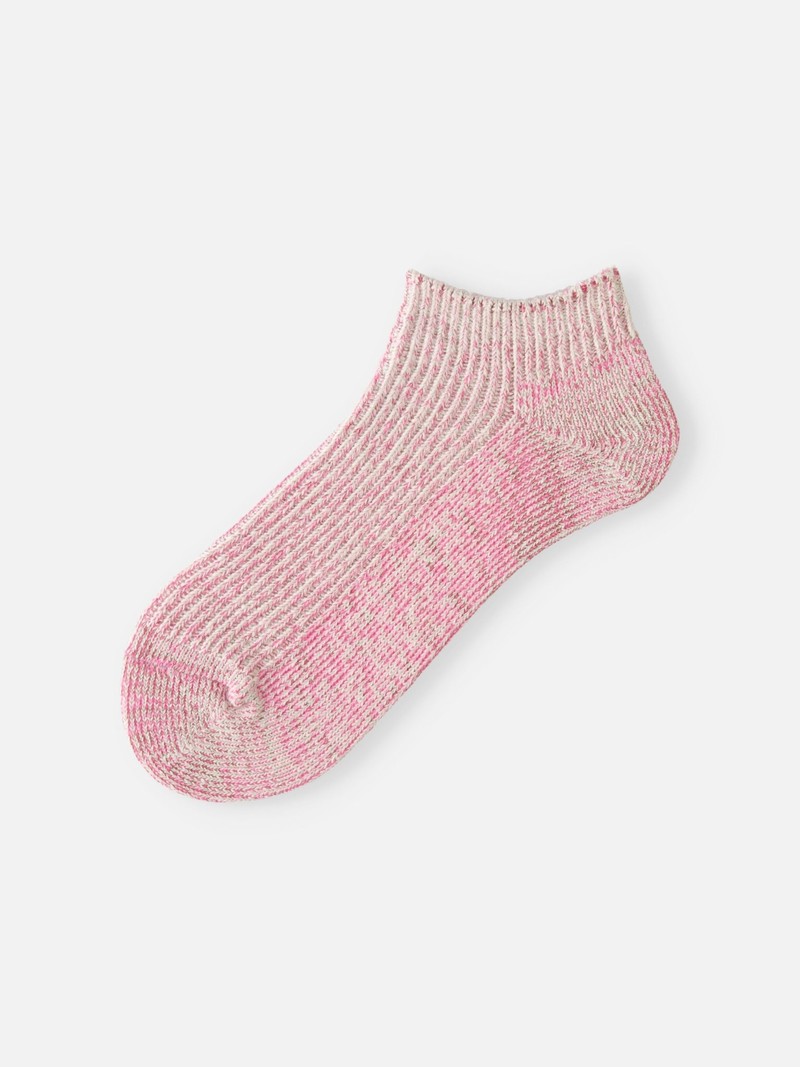 Chaussette courte lin côtelée Vintage Dye