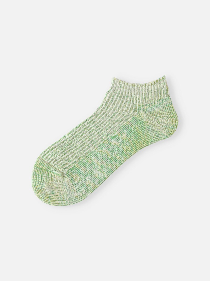 Chaussette courte lin côtelée Vintage Dye