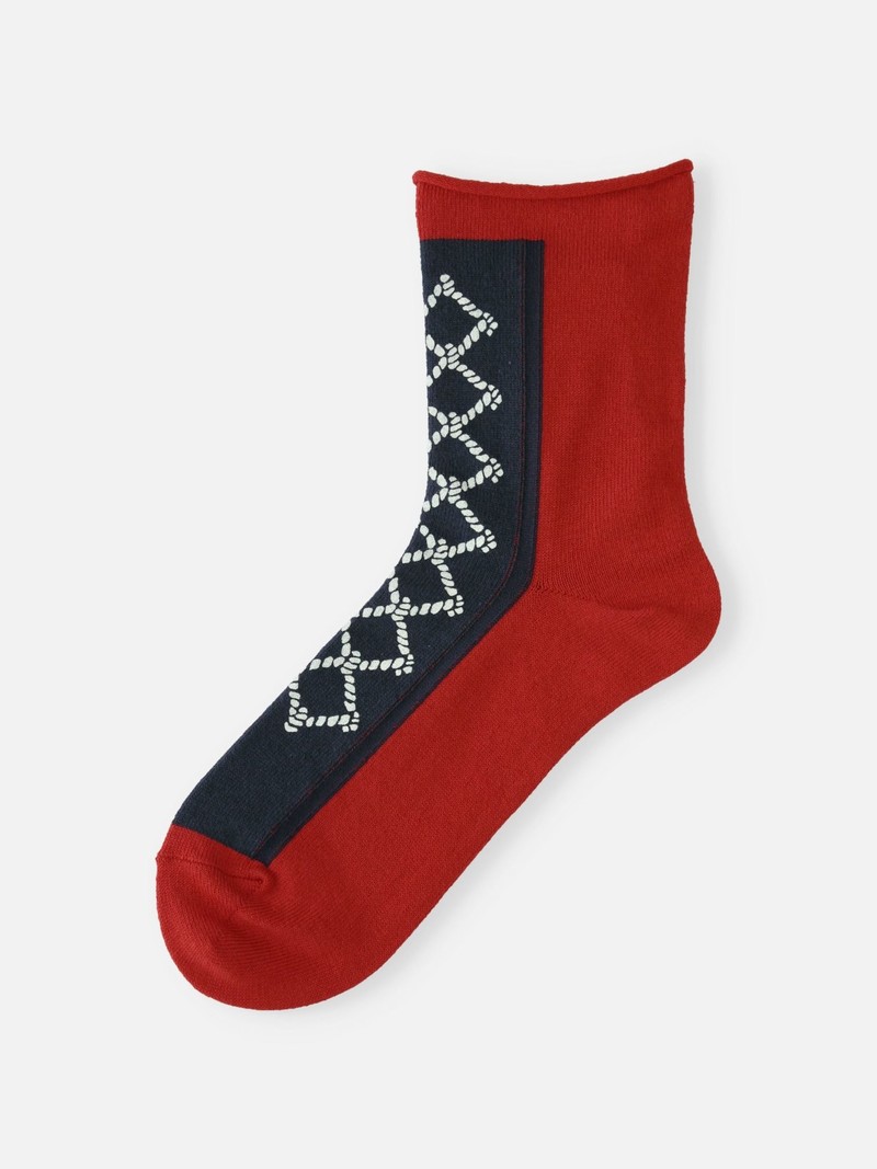 Lage sokken aan de voorkant met touwtjesprint