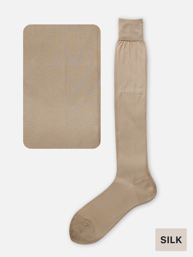Silk Plain Knee High Socks 280N M