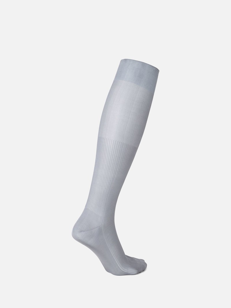 100% Silk Ribbed 256N Knee High Socks M