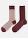 Mi-chaussette jacquard unie et rayures M