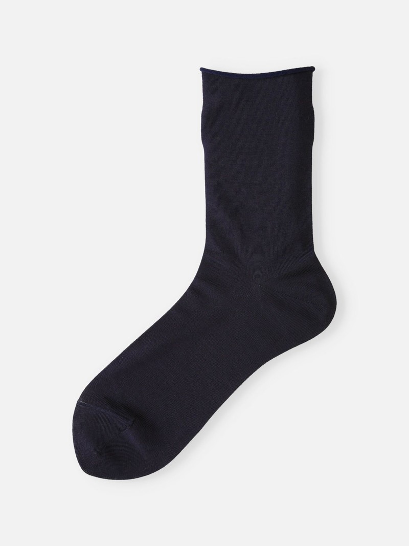 Premium zijden effen roltop lage ronde sokken