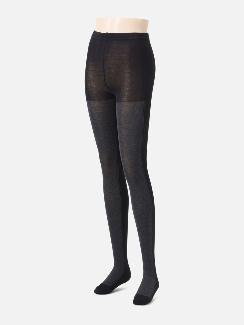 Collant coton bicolore