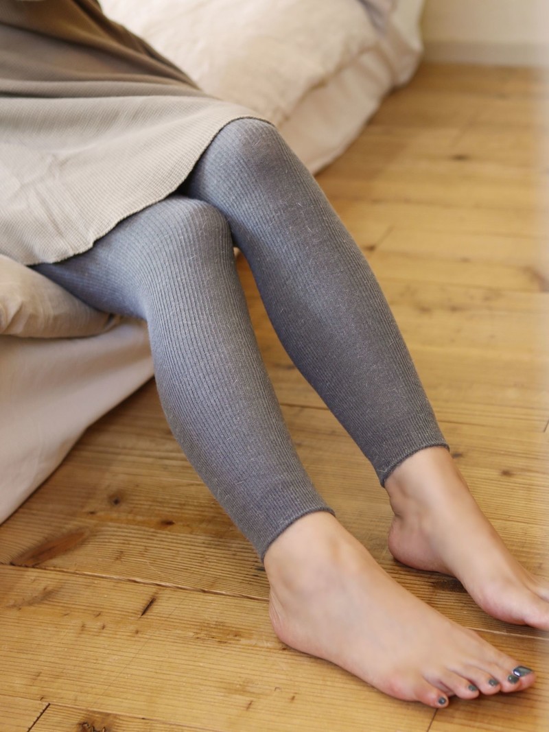 Legging angorá com nervuras mistas