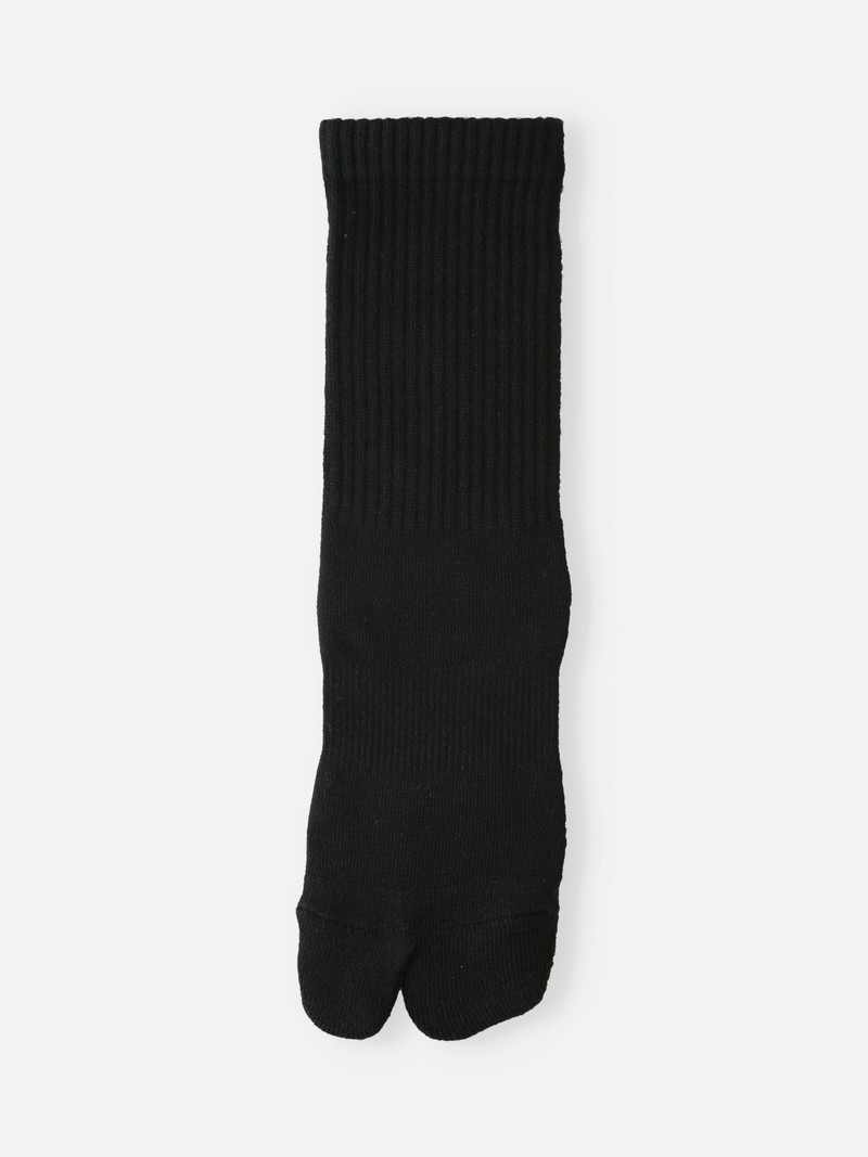 Sportlich gerippte Tabi-Socken mit glattem Flor M