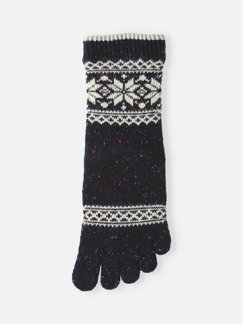 Meia meia jacquard floco de neve com 5 dedos S