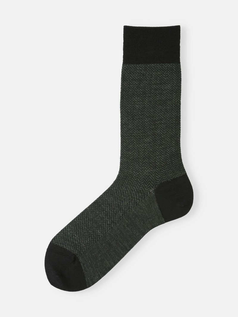 Halfhoge sokken van merinowol met visgraatmotief M