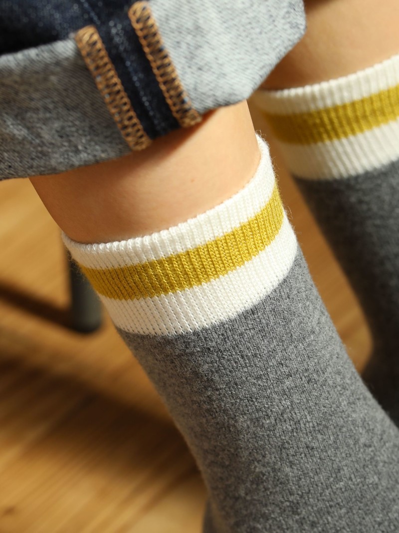 Wool Top Line Chunky Pile Crew Socks 