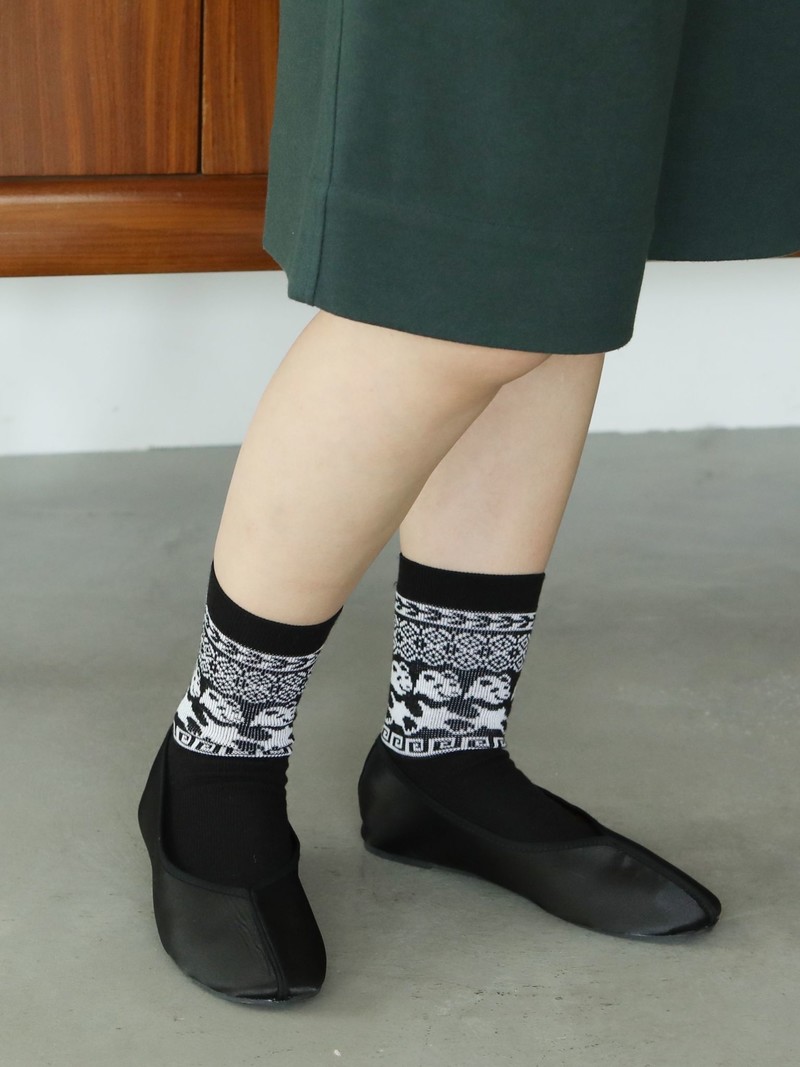 Mi-chaussette jacquard Panda