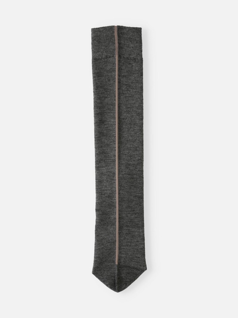 Calzini alti in lana merino con cucitura posteriore