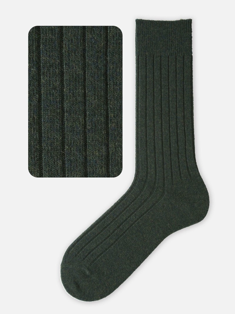 Gerippte Socken aus Premium-Lammwolle M