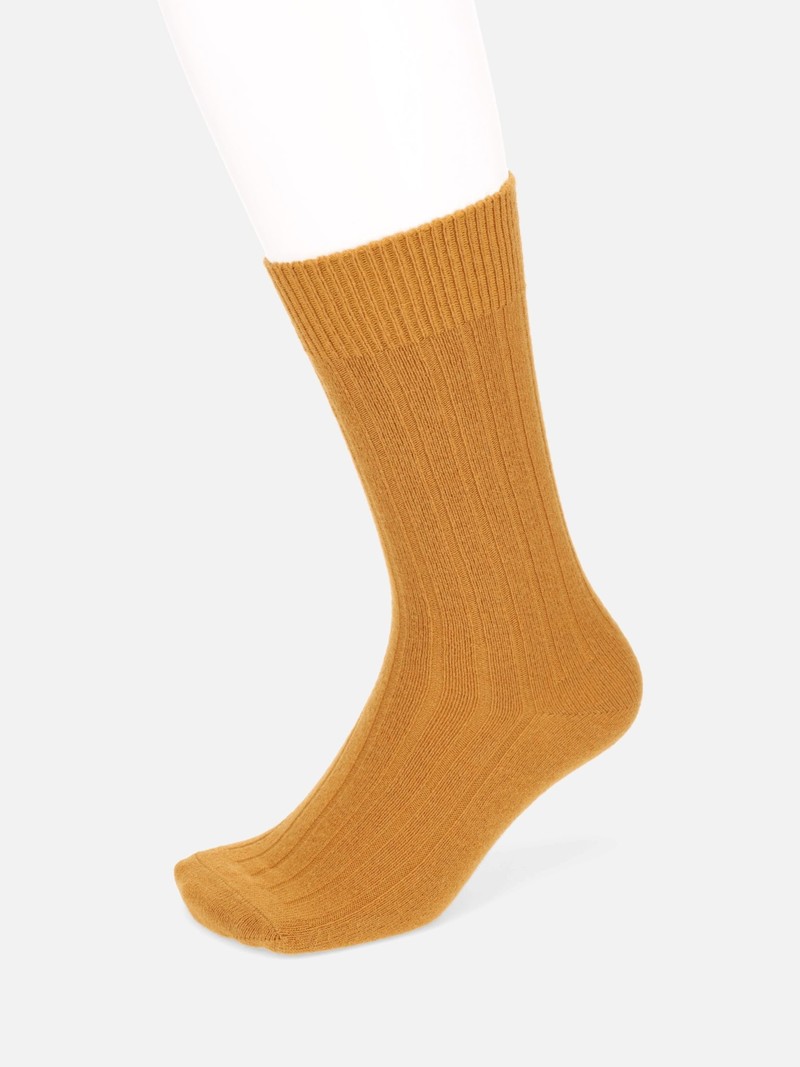 Premium Lambswool Ribbed Socks M
