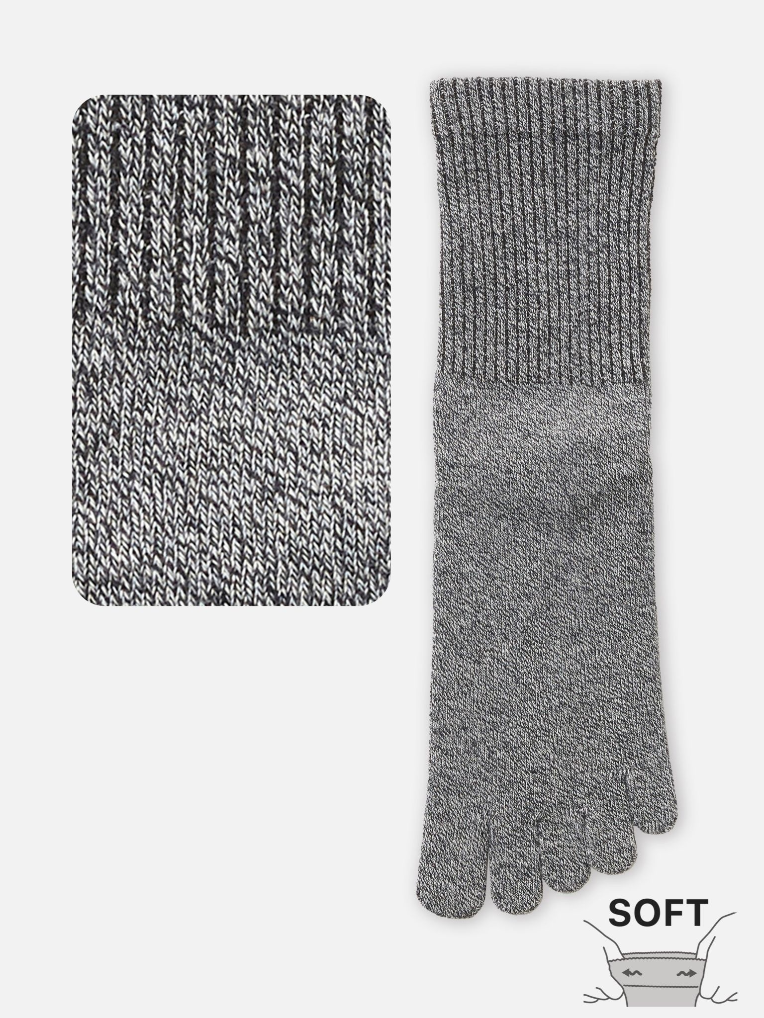 Calcetines de lana de 5 dedos con borde de rayas M - TABIO E-SHOP Paris