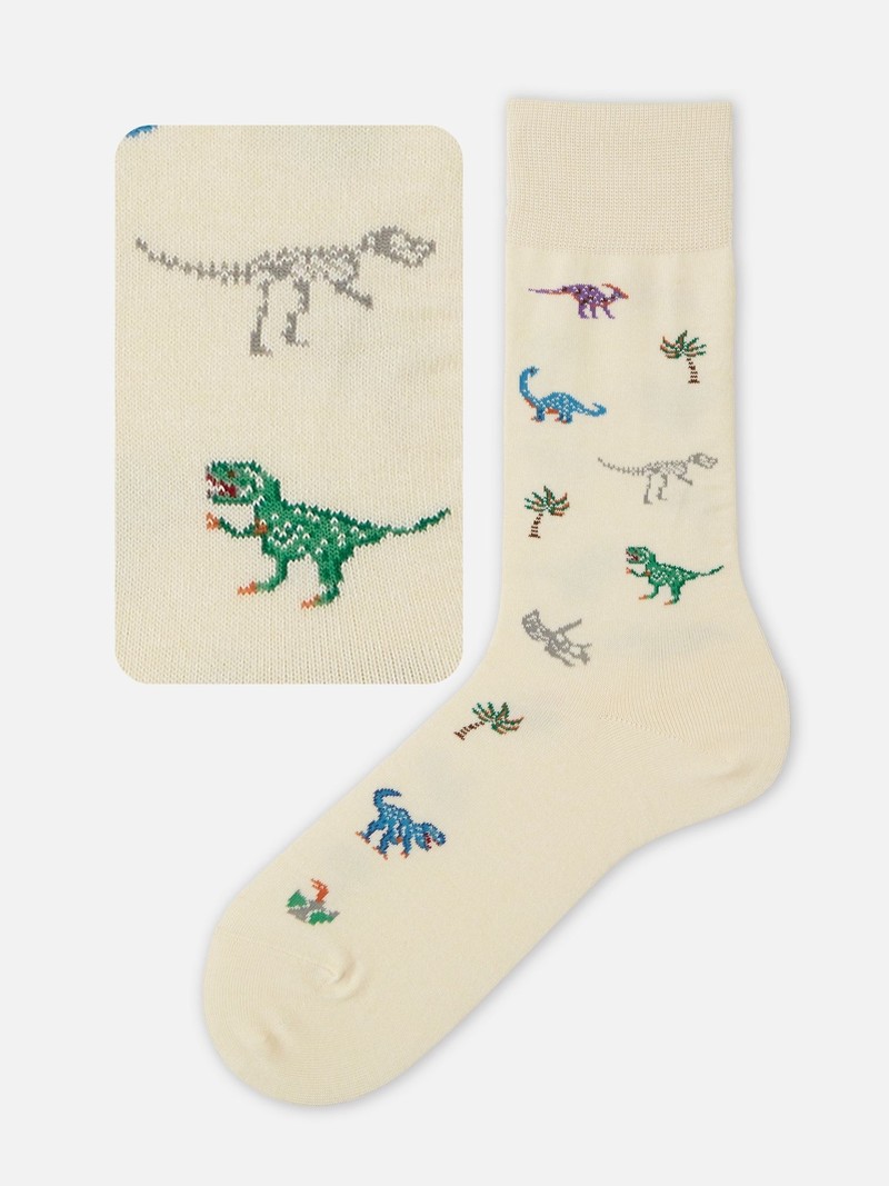 Crew-Socken mit Dinosaurier-Muster M