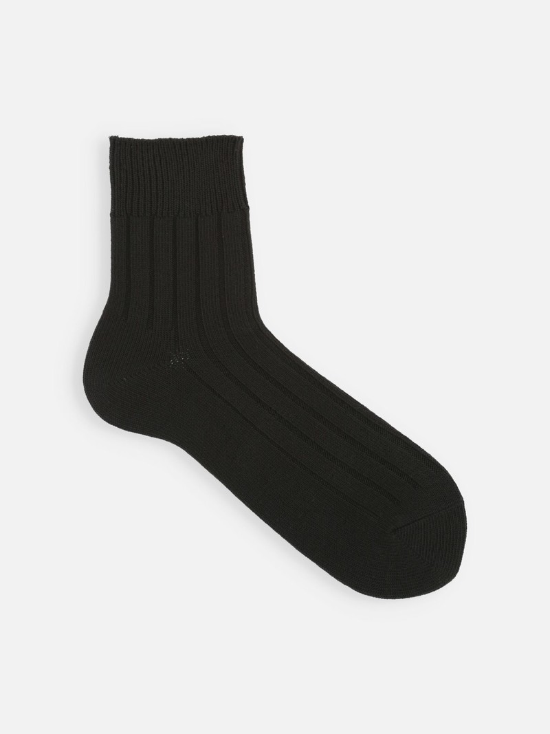 Wide Ribbed Short Socks M