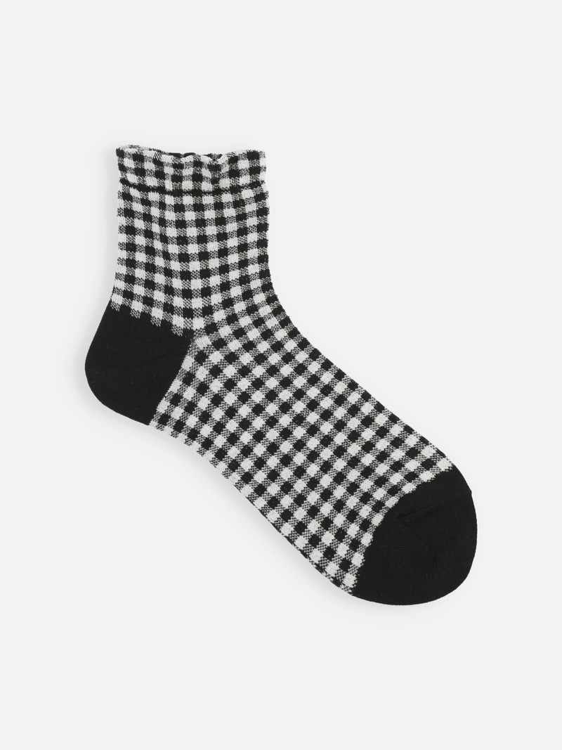 Lage ronde sokken met gingham-ruit