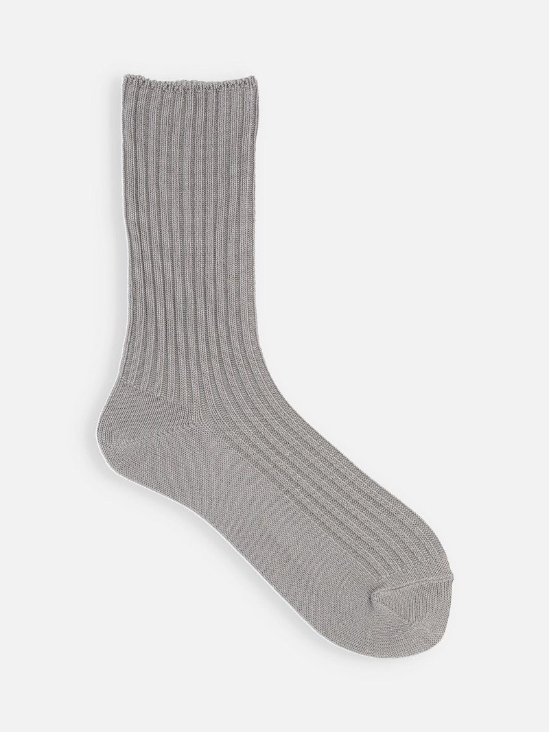 Klassieke geribbelde lage sokken met ronde hals