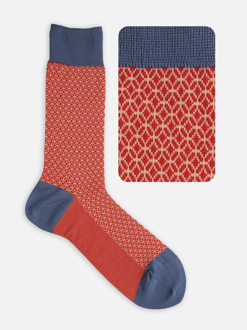 Mi-chaussette jacquard cloisonné japonais L