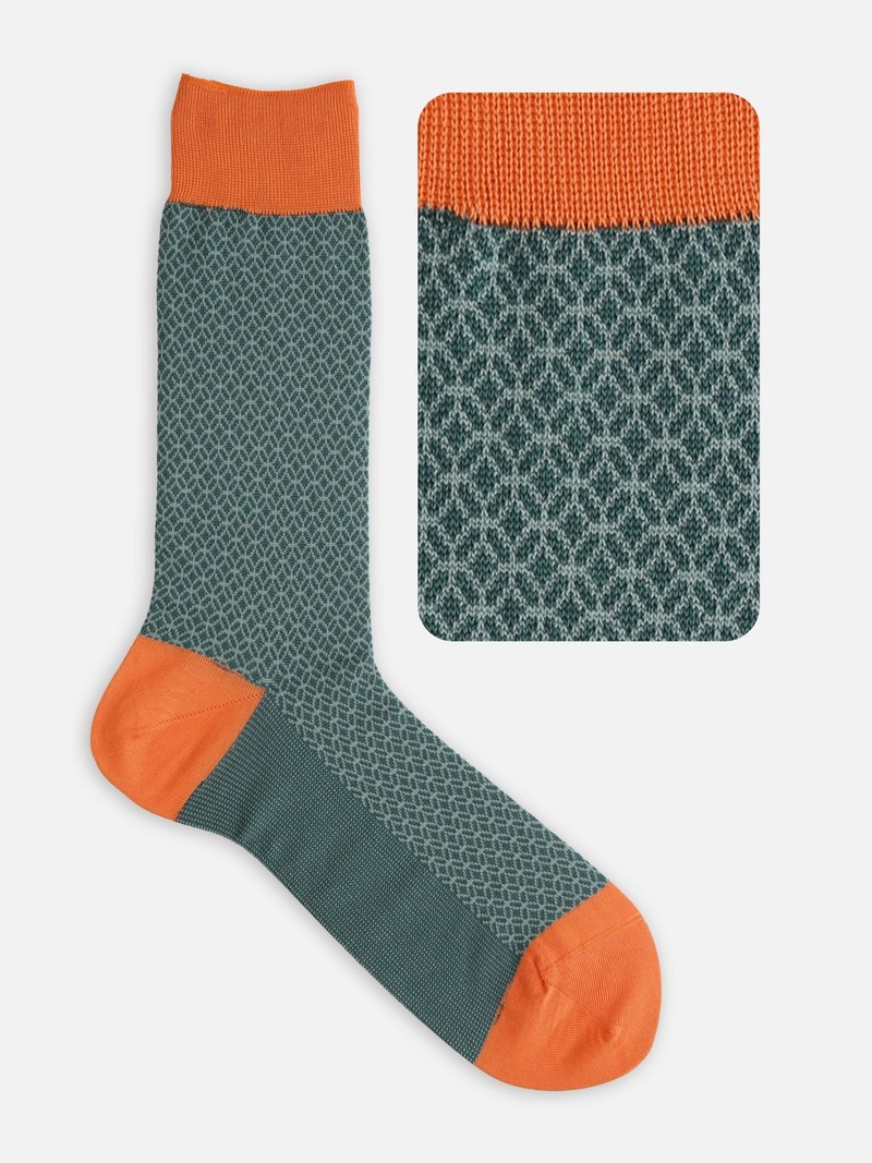 Mi-chaussette jacquard cloisonné japonais L
