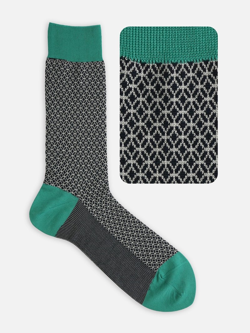 Mi-chaussette jacquard cloisonné japonais L