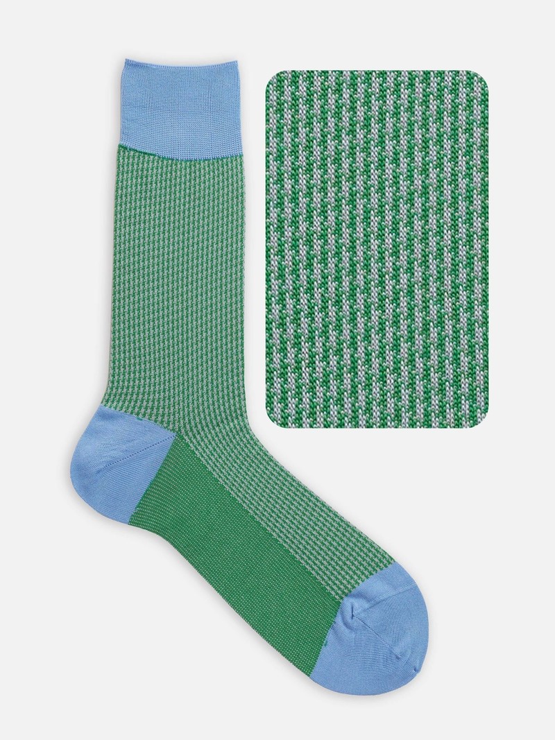 Jacquard-Socken mit Hahnentrittmuster L
