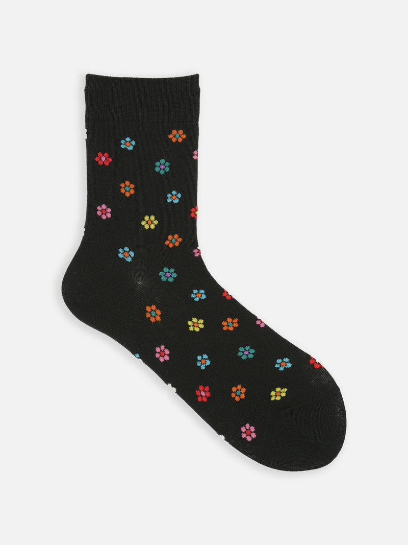 Pop Flowers Socken mit niedrigem Rundhalsausschnitt