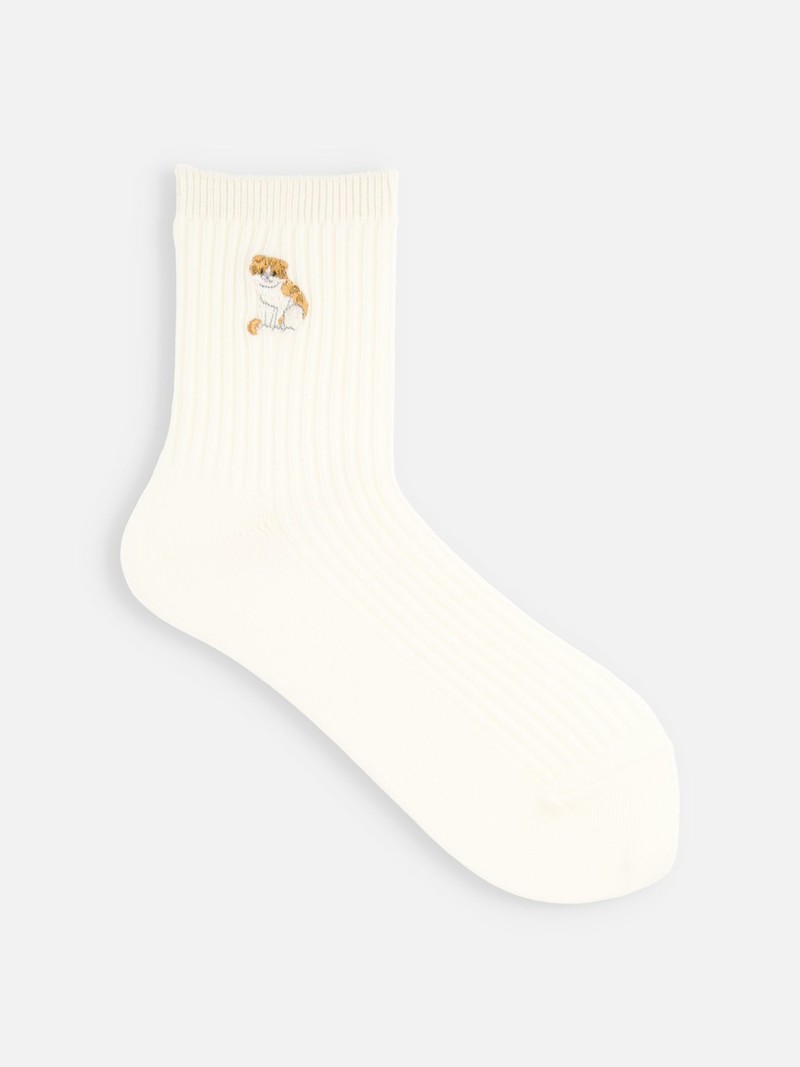 Calcetines tobilleros de canalé con motivo Dog \u0026 Cat bordado - TABIO E-SHOP  Paris