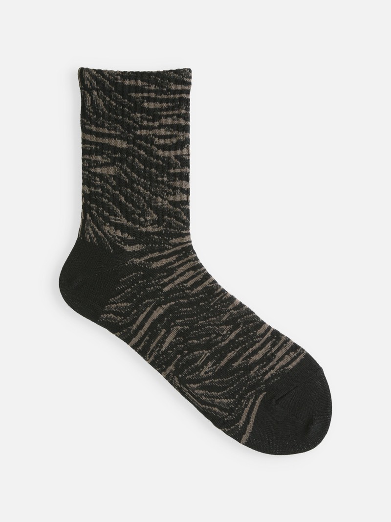 Zebra American Ribbed Low Crew Socks